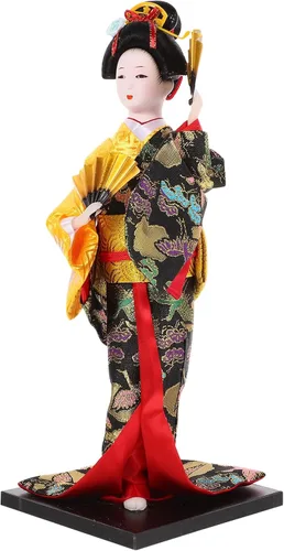PRETYZOOM Muñeca japonesa de Geisha de 11.81 pulgadas, figura de kimono, adorno de escritorio asiático decorativo para mesa de restaurante, estilo