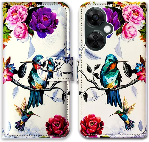 Miniatura 13 de Bcov Funda para Oneplus Nord N30 5G, diseño de pájaro negro y verde con tapa para teléfono con ranura para tarjeta y soporte para OnePlus Nord N30 5G