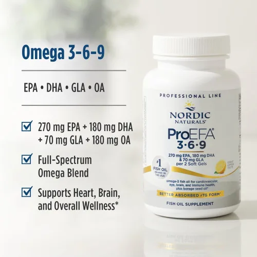 Miniatura 3 de Nordic Naturals ProEFA 3-6-9, sabor a limón, 90 geles blandos, 565 mg de omega-3, EPA y DHA con GLA añadido, piel saludable, cognición y estado