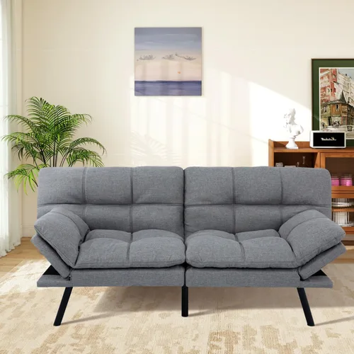 Miniatura 5 de MUUEGM Sofá cama futón de espuma viscoelástica, moderno sofá de oficina, cama convertible para espacios pequeños, apartamento, oficina, con respaldo
