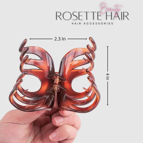 Miniatura 6 de Rosette - Pinza de cristal para el cabello, pinzas para el cabello, pasadores para uso en interiores y exteriores, cabello grueso, para mujeres