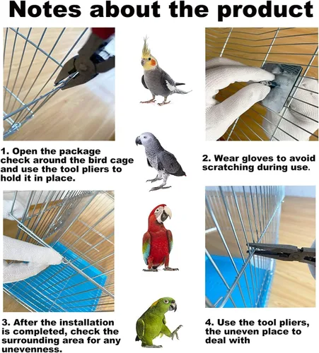 Miniatura 7 de Jaula de viaje para pájaros pequeños, kit de iniciación ligero para pájaros pequeños con jaulas para pájaros y accesorios, excelente