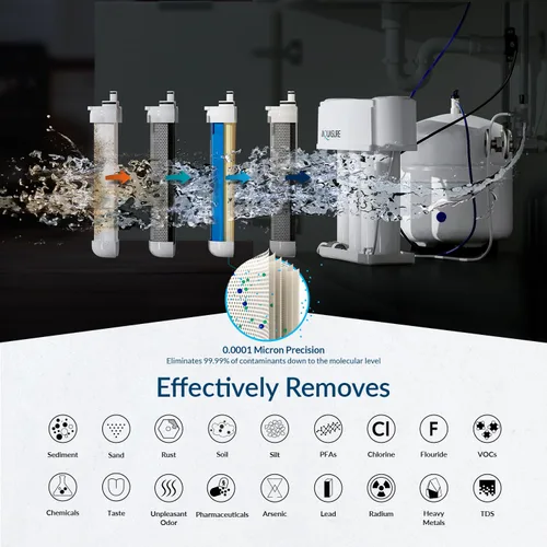 Miniatura 3 de Aquasure Premier - Sistema de purificación de filtración por ósmosis inversa de 4 etapas para debajo del fregadero, elimina el 99%