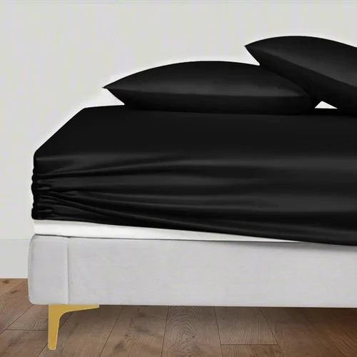 Miniatura 26 de LINENWALAS Tencel Lyocell Sábana bajera solo con ajuste seguro y cómodo en todo el contorno elástico de 16 pulgadas de profundidad, ropa de cama
