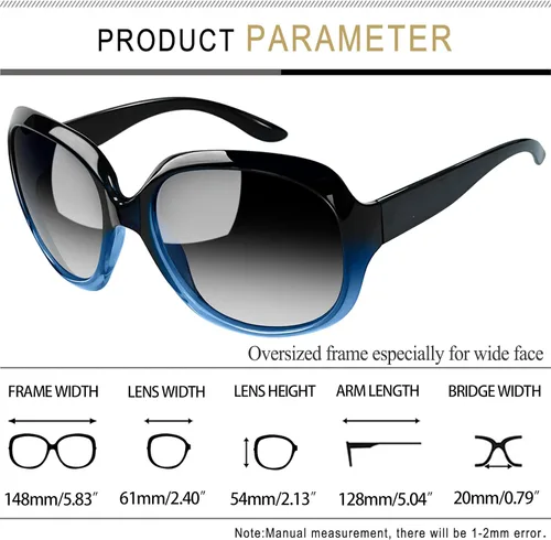 Miniatura 131 de Joopin Lentes de sol de gran tamaño para mujer, polarizados, grandes, para conducción, protección UV, grandes sombras