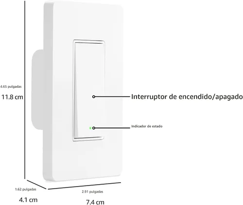 Miniatura 5 de Amazon Basics - Interruptor inteligente de 3 vías, funciona solo con Alexa, Wi-Fi de 2.4 GHz, no requiere concentrador, color blanco