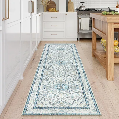 Miniatura 16 de Alfombra de pasillo oriental para baño Lahome, alfombra lavable de 2 x 6 pulgadas color beige para cocina, alfombra antideslizante para pasillo