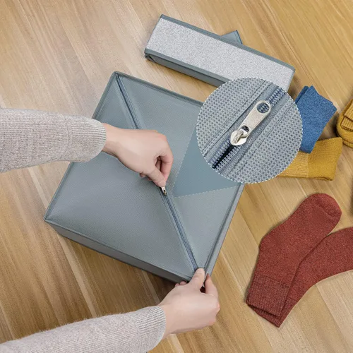 Miniatura 6 de Joyoldelf Organizador de cajones para calcetines, organizador de ropa interior, organizador de 16 celdas de tela, cajas de almacenamiento para Gris