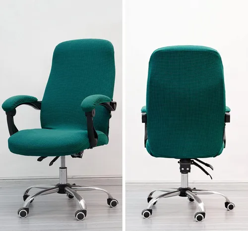 Miniatura 3 de Melaluxe Funda para silla de oficina con fundas para reposabrazos, funda elástica universal para silla de escritorio, fundas para silla de Verde