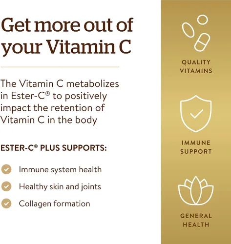 Miniatura 3 de Solgar Ester-C Plus vitamina C (complejo de ascorbato Ester-C) tabletas de 1000 mg , 033984010512, 60, 1, 1