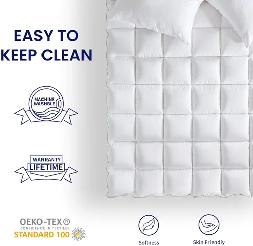 Miniatura 6 de SLEEP ZONE Protector de colchón de algodón de tamaño individual, lavable a máquina, cubrecolchón de algodón suave refrescante que se adapta a
