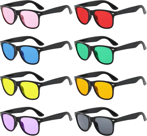Miniatura 71 de Suministros para regalos de fiesta de colores neón Paquete de 8 gafas de sol unisex