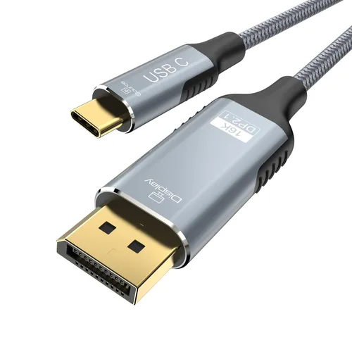 Cable USB C a DisplayPort 2.1 16K @30Hz 8K a 120Hz 40Gbps Tipo-C a DisplayPort Cable Thunderbolt 3/4/5 compatible con iPhone 17/16 Pro Max, Galaxy