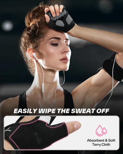 Miniatura 4 de Sportneer Workout Gloves for Men & Women, Full Palm Protection Breathable Exercise Gloves w/Curved Open Back, Lightweight Fitness Gloves for Pull