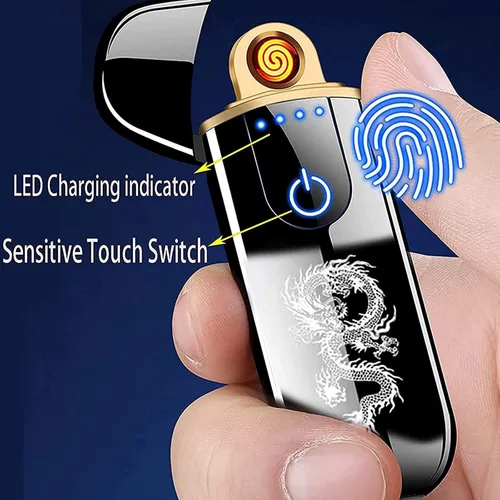 Miniatura 4 de Encendedor electrónico, encendedor inteligente recargable por USB, mini encendedor eléctrico, encendido táctil, resistente al viento, encendedor sin