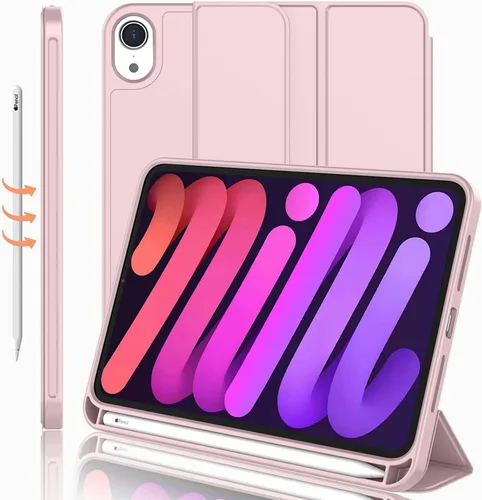 Miniatura 16 de iMieet Funda para iPad mini 7 2024 (A17 Pro), iPad mini 6 (8.3 pulgadas, modelo 2021), iPad mini 7ª/6ª generación con soporte para lápices, funda