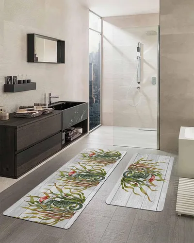 Miniatura 2 de Tapete de baño de Navidad para bañera, antideslizante, de secado rápido y absorbente, tierra de diatomeas, fregadero, dormitorio, cocina, lavable