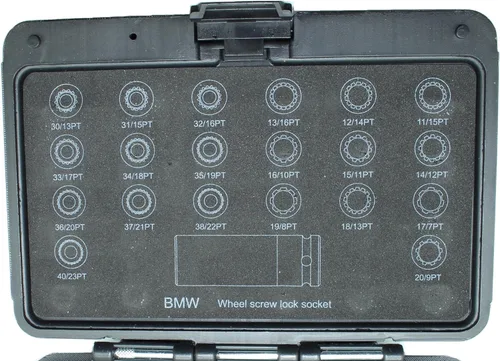 Miniatura 3 de TMAX Llave de extracción de tornillo de tuerca de bloqueo de rueda de 11/15Pt Socket antirrobo S3054 para vehículos BMW