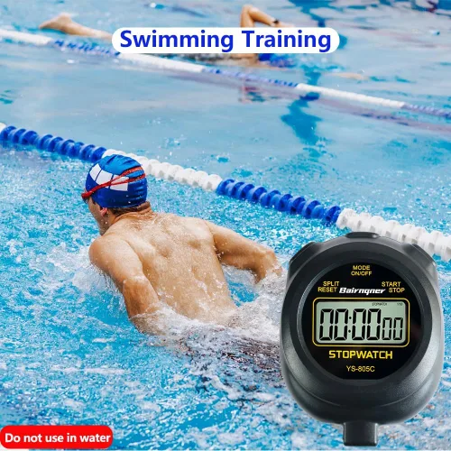 Miniatura 6 de Cronómetro temporizador con cuenta regresiva, encendido/apagado operación simple sin reloj sin fecha, cronómetro digital para deportes, negro