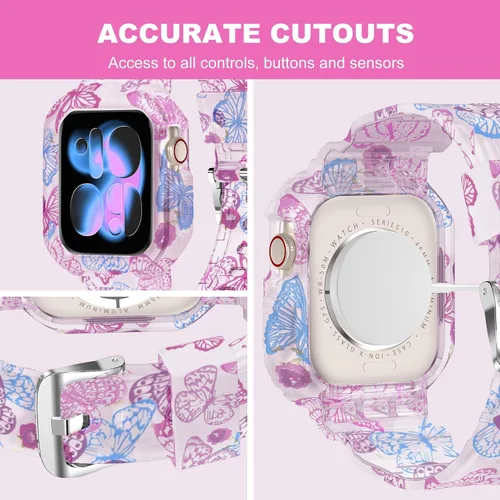 Miniatura 4 de XYF Compatible con correas cristalinas para Apple Watch de 1.929 in, 1.811 in, 1.772 in, 1.732 in, 1.654 in, 1.614 in, 1.575 in, 1.496 in, funda