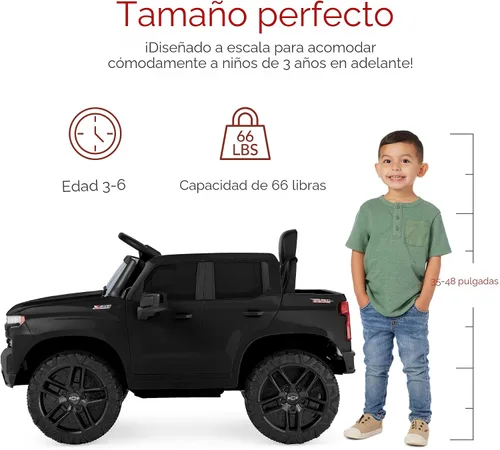 Miniatura 4 de Best Choice Products Camioneta Chevrolet Silverado con licencia de 12 V para montar, juguete de auto eléctrico con control remoto para padres