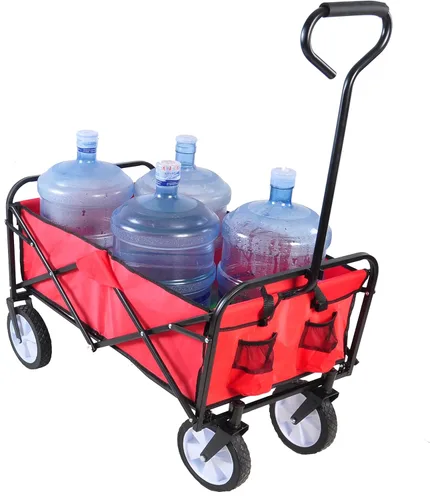 Miniatura 9 de Carro plegable plegable, carrito de alta resistencia con ruedas para comestibles, carrito de comestibles utilitario para camping, compras, deportes