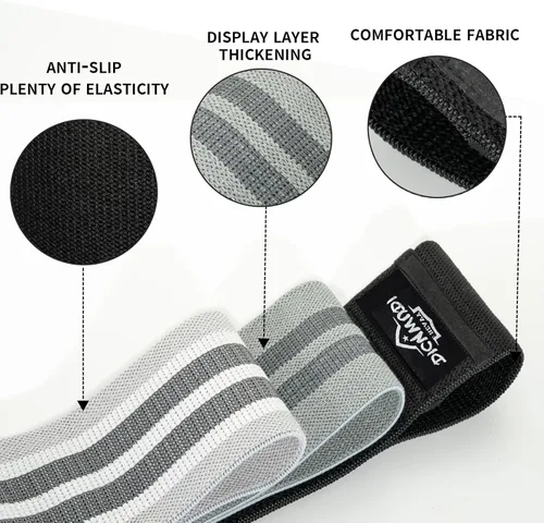 Miniatura 3 de DICYWUDI Kit esencial de pilates para mujeres caseras, equipo de pilates para entrenamientos, 6 bandas de resistencia de tela, anillo de yoga