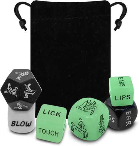 Juego de dados sexuales – Juego de dados para parejas que brillan en la oscuridad para adultos – Divertido juego de fiesta romántico para parejas,