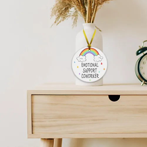 Miniatura 6 de REWIDPARTY Divertidos regalos para compañeros de trabajo para mujeres, recuerdo de placa de cerámica de apoyo emocional, regalos de cumpleaños