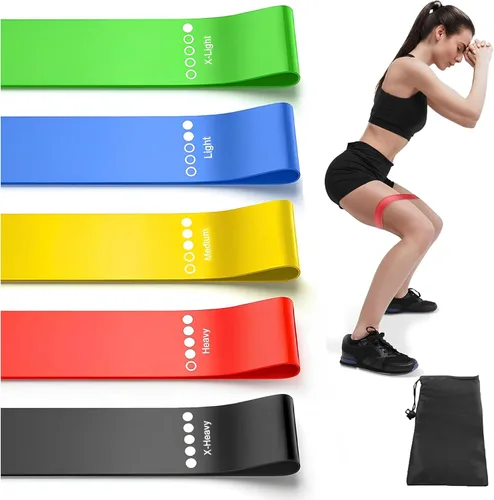 Bandas de resistencia TonedUp: 5 bandas de bucle con bolsa de transporte para entrenamientos de fuerza, estiramiento y en casa
