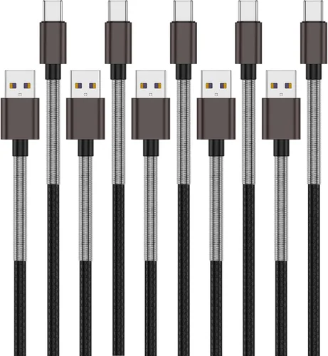 Miniatura 18 de CyvenSmart - Cargador compatible con Samsung Galaxy S10, S9, S8 Plus (3 A, carga rápida), 3 unidades de cable TPE USB C de 6 pies / 1.82 m., USB A