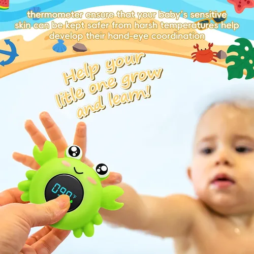 Miniatura 2 de b&h Termómetro de baño para bebé con pantalla LED, termómetro de temperatura de agua para recién nacidos, sensor de agua de seguridad para bebés