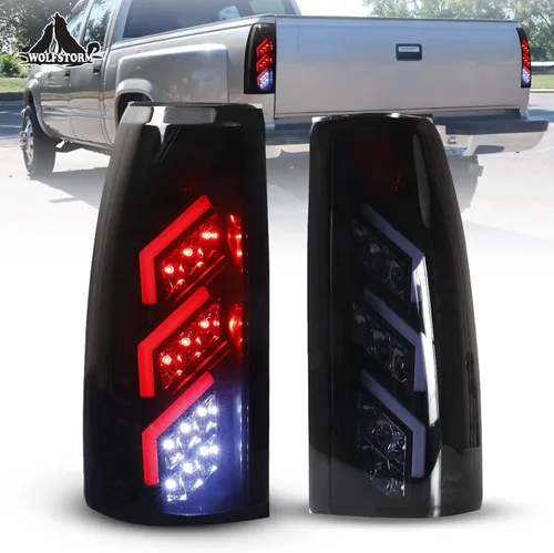 WOLFSTORM Luces traseras LED compatibles con Chevy Suburban 1992-1999, GMC K/C 1988-1999 (1500/2500/3500)/1992-1999 GMC Yukon, Chevy Blazer Lente