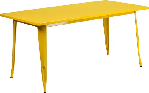 Miniatura 5 de Flash Furniture - Mesa rectangular de metal para interior o exterior (31.5 x 63.0 pulgadas), NA, Negro