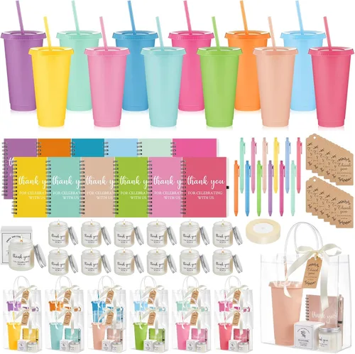 Miniatura 29 de Nuogo Juego de 6 premios de ducha para padres para jugadores, adultos, incluye vaso de plástico, cuaderno, velas perfumadas, bolígrafo, bolsa