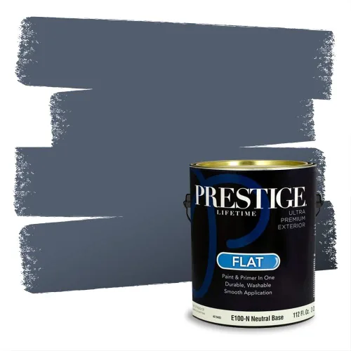 Miniatura 979 de Pintura Exterior + imprimación PRESTIGE, todo-en-uno, 1 galón, acabado mate, color comparable al Valspar* Royal Gray* VS151-Gris real