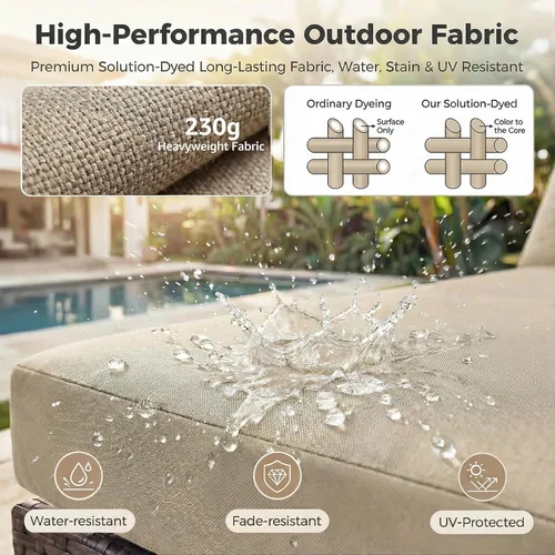 Miniatura 9 de NICESOUL Juego de muebles de patio para exteriores de 7 piezas con mesa para hoguera, gas natural y propano convertible, respaldo alto de 29.3