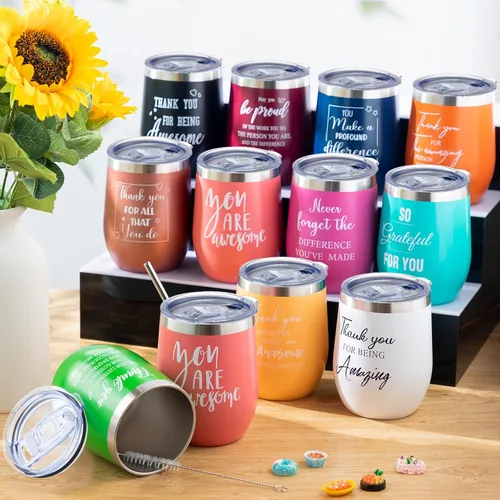 Miniatura 5 de Norme 12 piezas de regalo de agradecimiento para mujeres, hombres, empleados, regalo de agradecimiento con texto en inglés "May You Be Proud", vaso