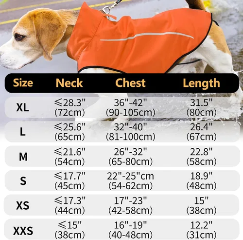 Miniatura 2 de Mile High Life Impermeable para perro, Chaqueta de lluvia reflectante impermeable ajustable para perros pequeños, medianos y grandes, abrigo