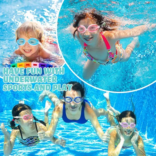 Miniatura 7 de Macarrie Paquete de 50 gafas de natación para niños, gafas de natación para niños, gafas de natación antivaho sin fugas