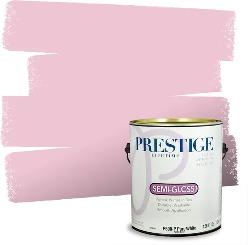 Miniatura 58 de Prestige Paints E100-T-SW6591 Pintura exterior e imprimación en uno, 1 galón, plano, combinación comparable de Sherwin Williams Amaryllis, 1 galón