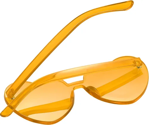Miniatura 4 de Maxdot - Lentes de sol transparentes sin marco con forma de corazón para fiestas