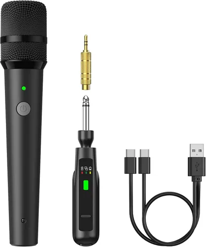 Miniatura 10 de Micrófono inalámbrico TONOR, sistema de micrófono de mano inalámbrico de metal UHF con receptor recargable, para karaoke, canto, fiesta, boda, DJ