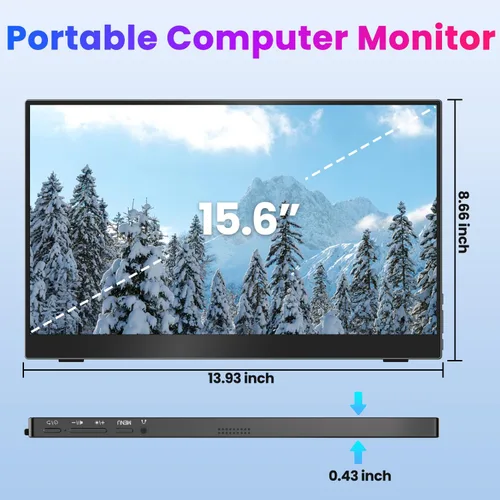 Miniatura 8 de Upperizon Monitor portátil de 14 pulgadas 4K 3840X2400 100000:1 100% DCI-P3 OLED HDMI USB-C Monitor de viaje para laptop, MacBook, PC, Surface PS5