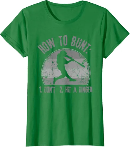 Miniatura 44 de Cómo Bunt Don't Hit A Dinger - Camiseta divertida de béisbol y sóftbol, Negro, S