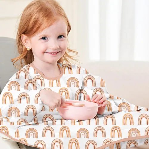 Miniatura 4 de Paquete de 2 baberos de bebé de manga larga, overol para comer, impermeable, se fija a la silla alta y la mesa, edades de 1 a 3 años