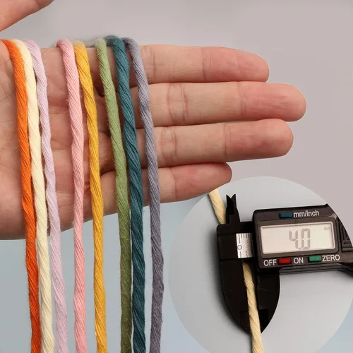 Miniatura 3 de Likeecords - Cuerda de macramé de 4 mm de un solo hilo, 80 m de cuerda de macramé colorida, cuerda de algodón para macramé, cuerda de algodón