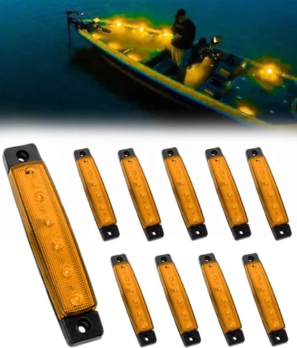 Miniatura 10 de Shangyuan Luces marinas para barco, luces interiores LED utilitarias para cubierta de cortesía, luz de cabina de popa de popa de 12 V, luces marinas
