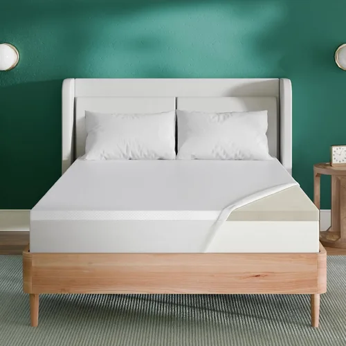Miniatura 13 de Sleep Innovations - Cubrecolchón de gel de confort con espuma viscoelástica de memoria de doble capa, 4 pulgadas, tamaño California King, funda