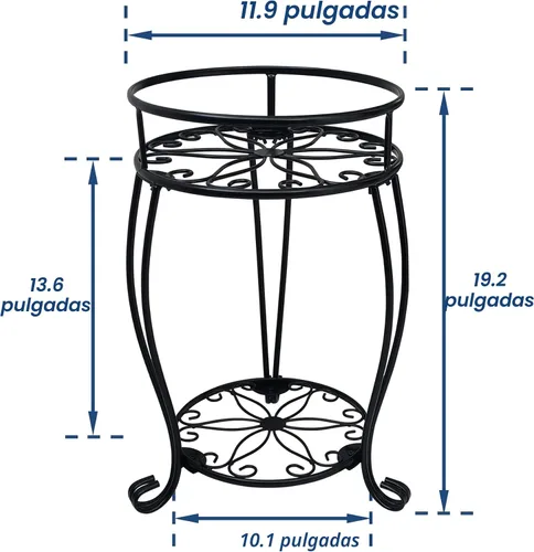 Miniatura 7 de CASIMR - Soporte para plantas de 2 niveles, estante de metal para macetas de 19.2 pulgadas de alto, estante múltiple para macetas para interiores